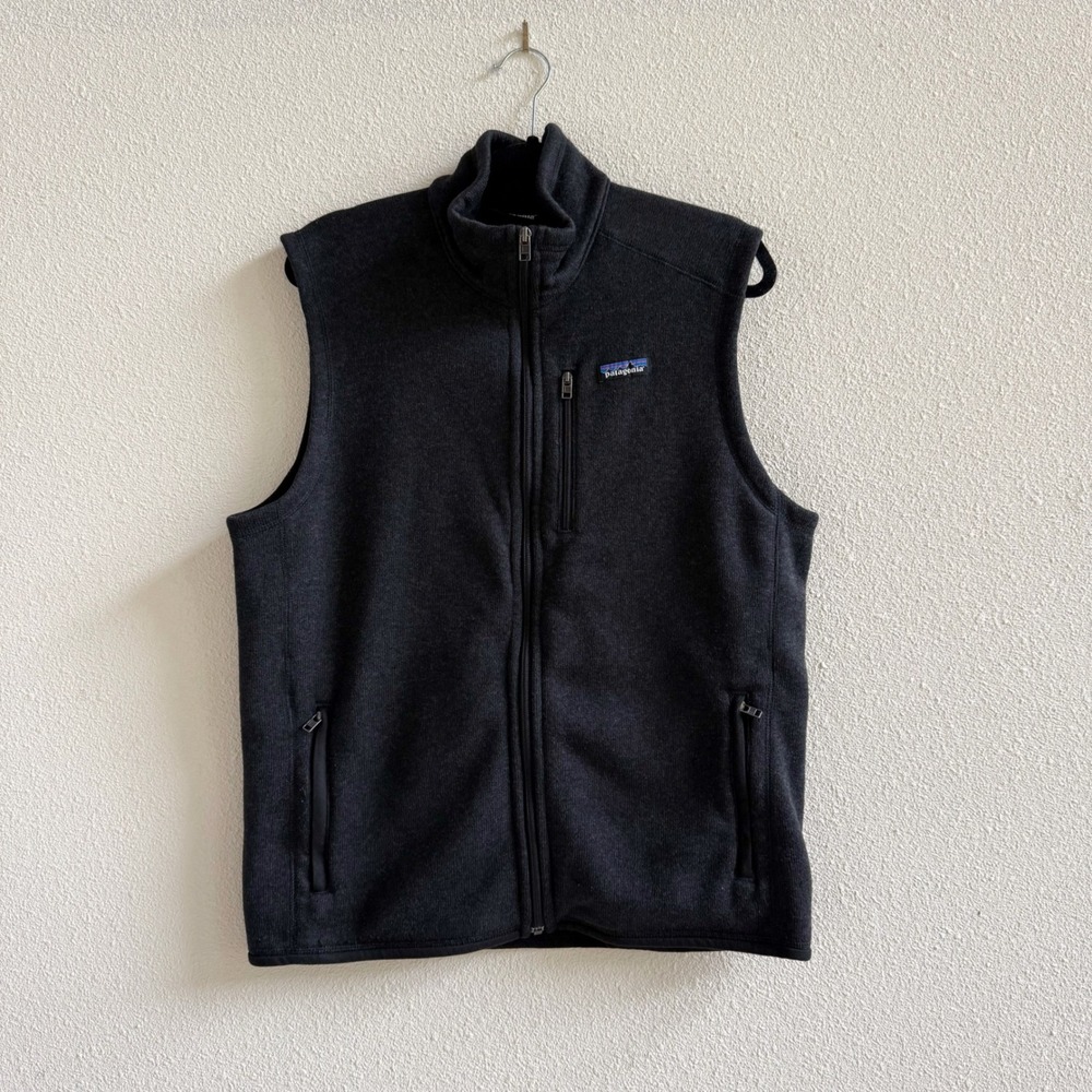 Patagonia Better Sweater Vest Mens Large Dark Grey Excellent Full Zip Fleece